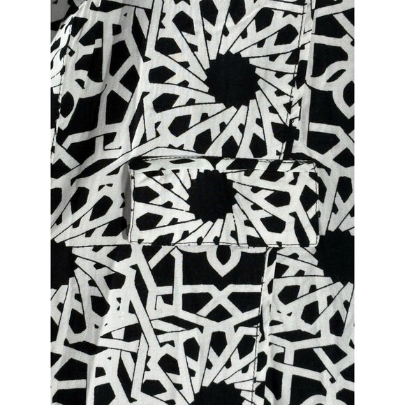 Escada Black & White Elegant Romantic Geo Print XS Women’s Button, Tie Blouse - Picture 2 of 12